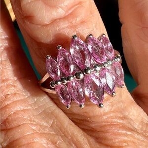 Vintage Pink Sapphire White Gold ring